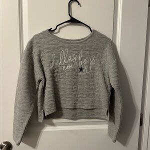 DALLAS COWBOYS WOMENS CROPPED LONG SLEEVE SWEATER